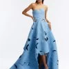 Strapless Floral Cutout Ball Gown