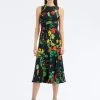 Nasturtium Satin-Back Crepe Dress