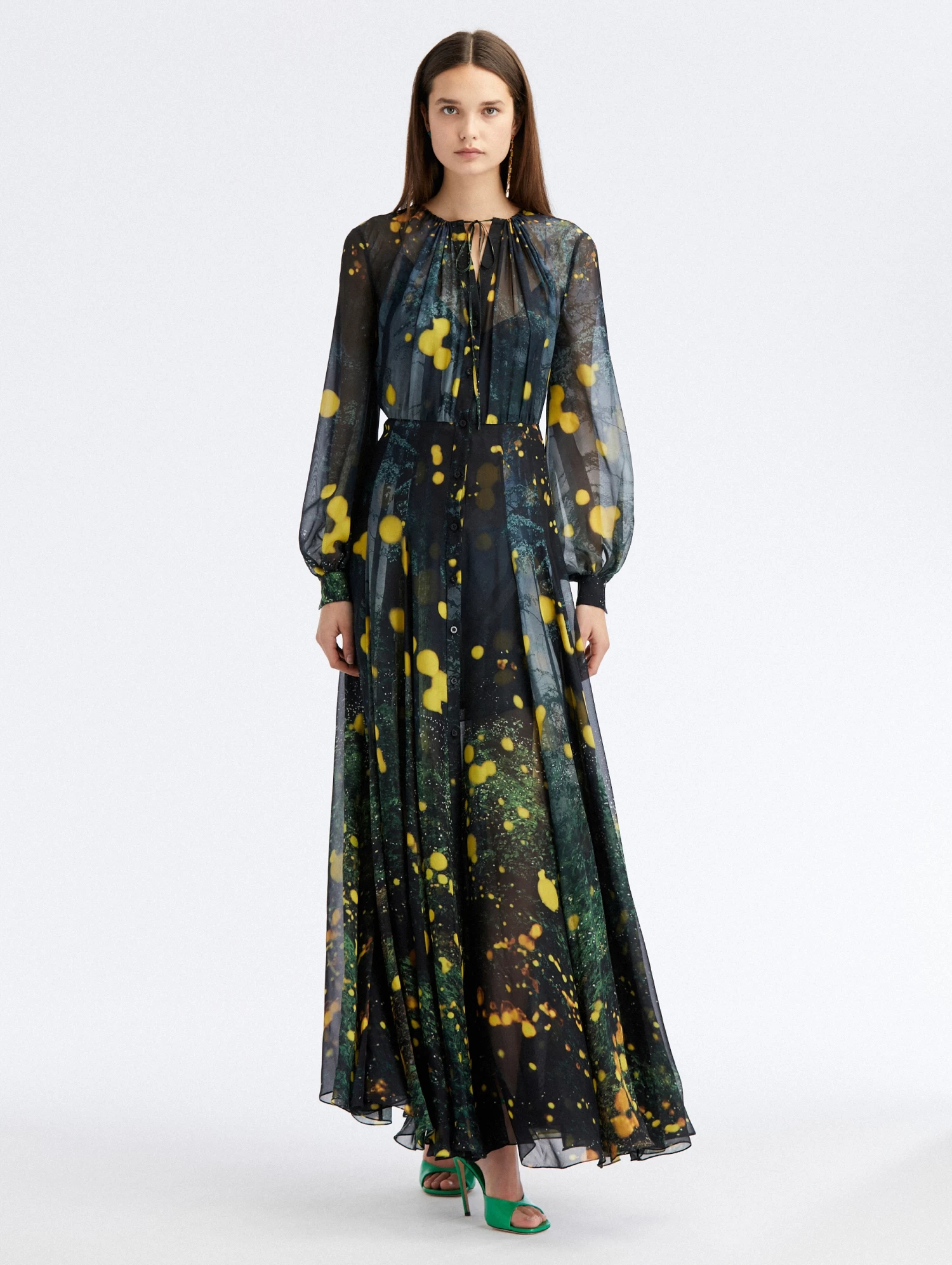 Firefly Satin Chiffon Maxi Dress 1 Firefly Satin Chiffon Maxi Dress