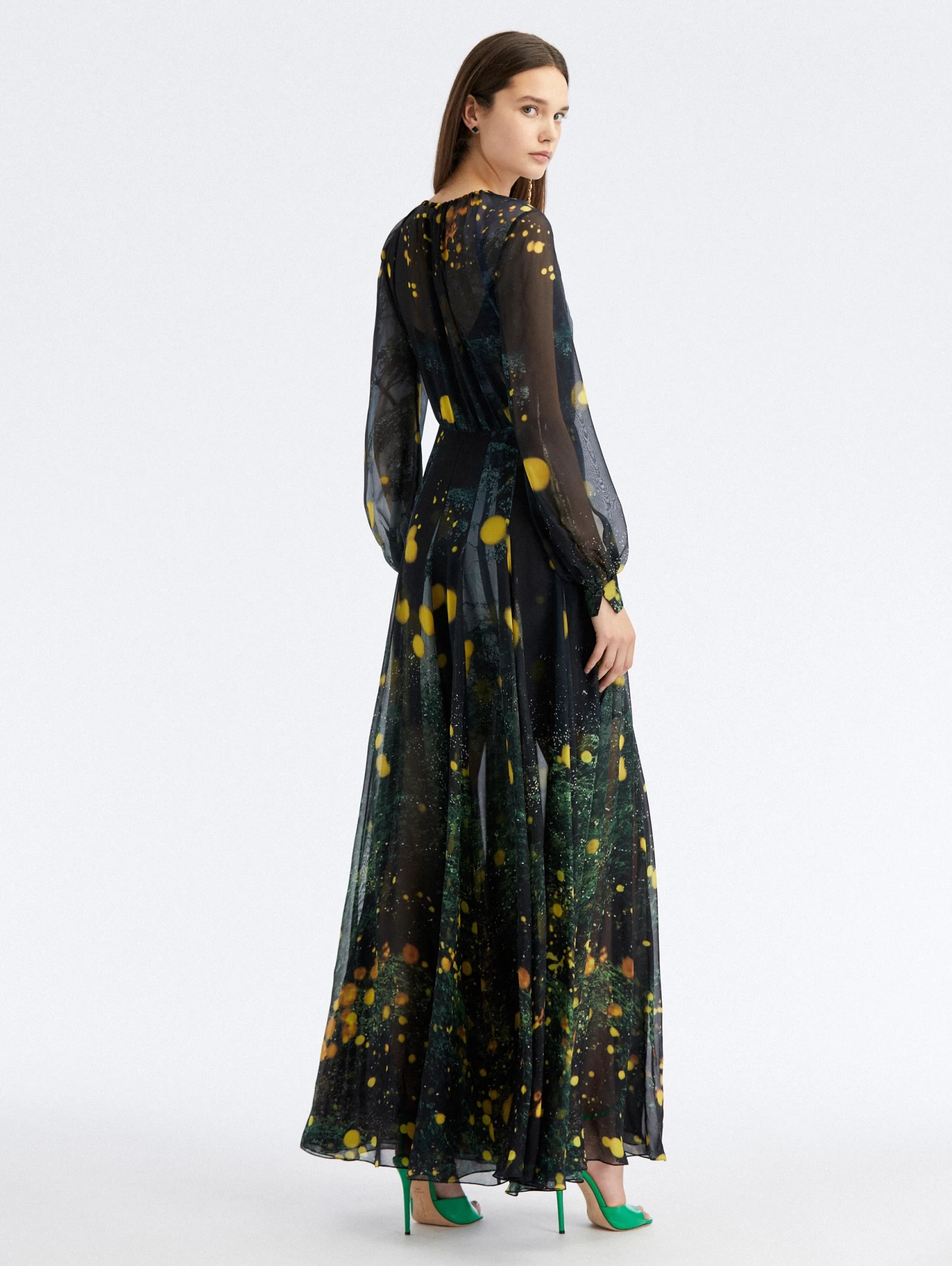 Firefly Satin Chiffon Maxi Dress 2 Firefly Satin Chiffon Maxi Dress - Image 2