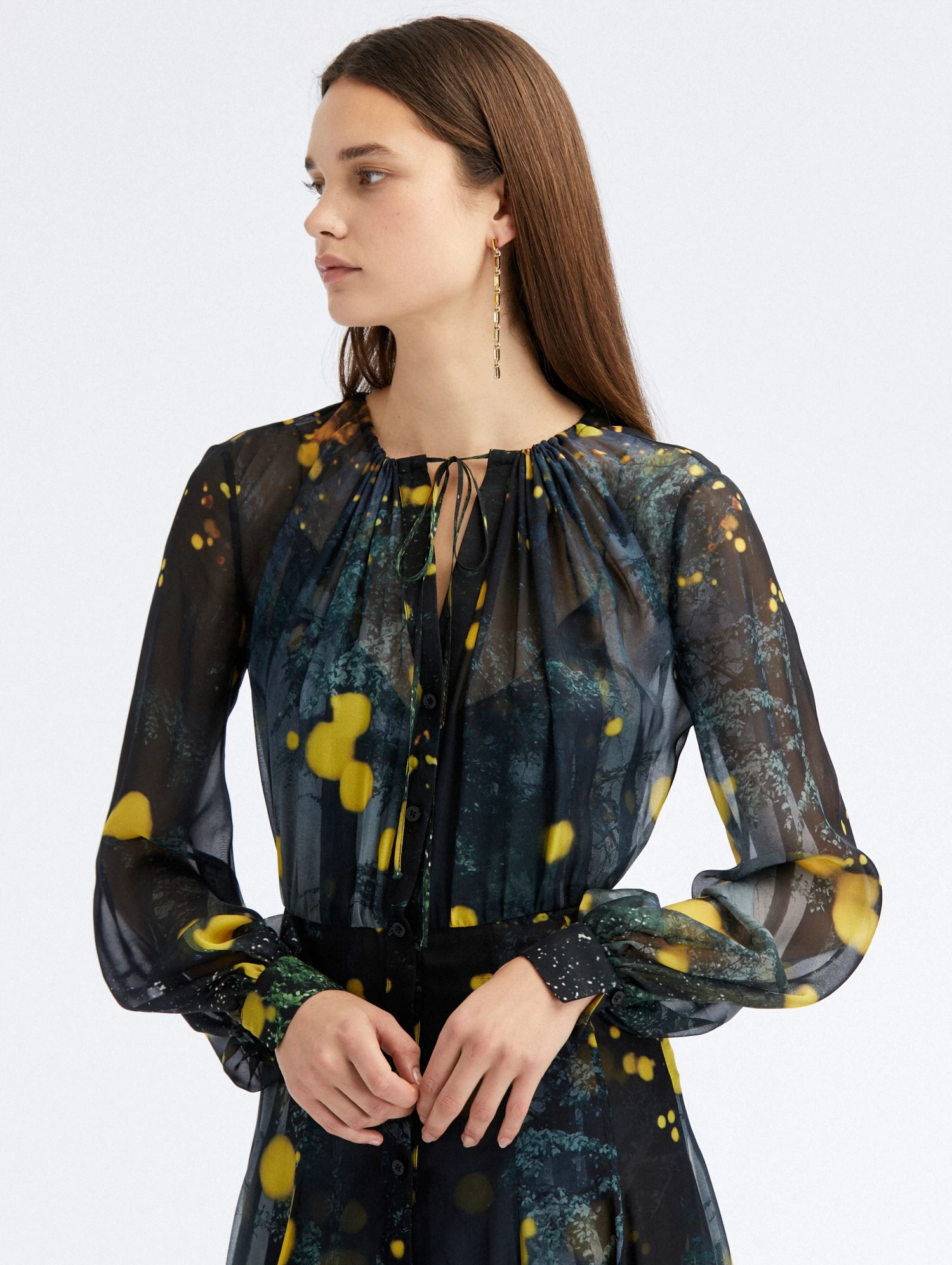 Firefly Satin Chiffon Maxi Dress 3 Firefly Satin Chiffon Maxi Dress - Image 3