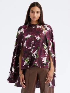 Dahlia Silk Twill Drape Detail Blouse
