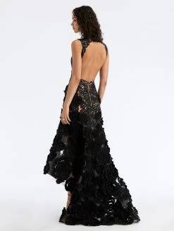 Rosette Embroidered Open Back Gown 4 Rosette Embroidered Open Back Gown -Odlr f23589 02 Z 23PE048PFA BLK 1920x2551 1