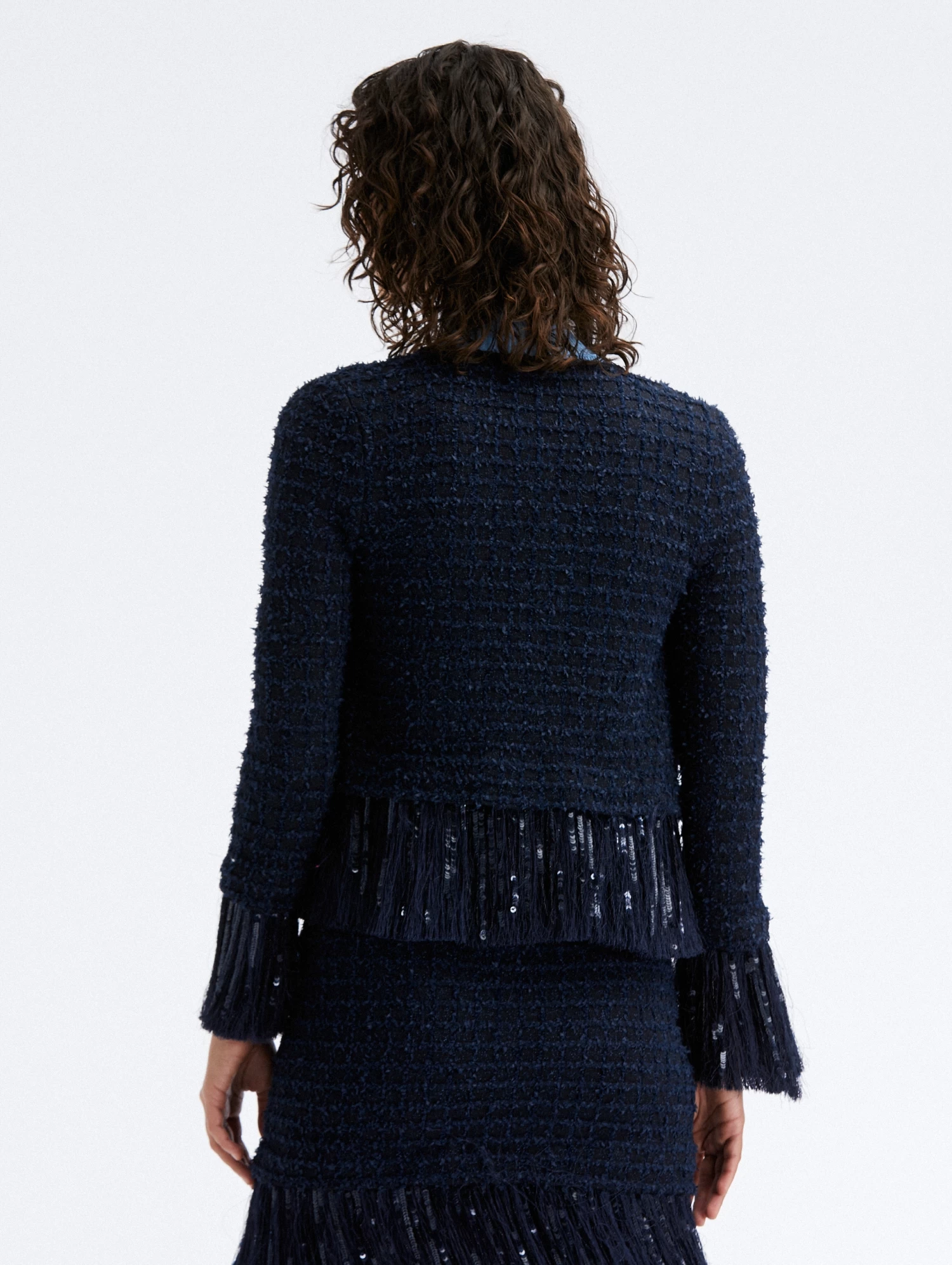 Tweed Sequin Fringe Jacket 3 Tweed Sequin Fringe Jacket - Image 3