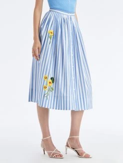 Nasturtium Embroidered Stripe Cotton Poplin Skirt -Odlr f23606 03 Z 23PE422SNP BWE 1920x2551 1