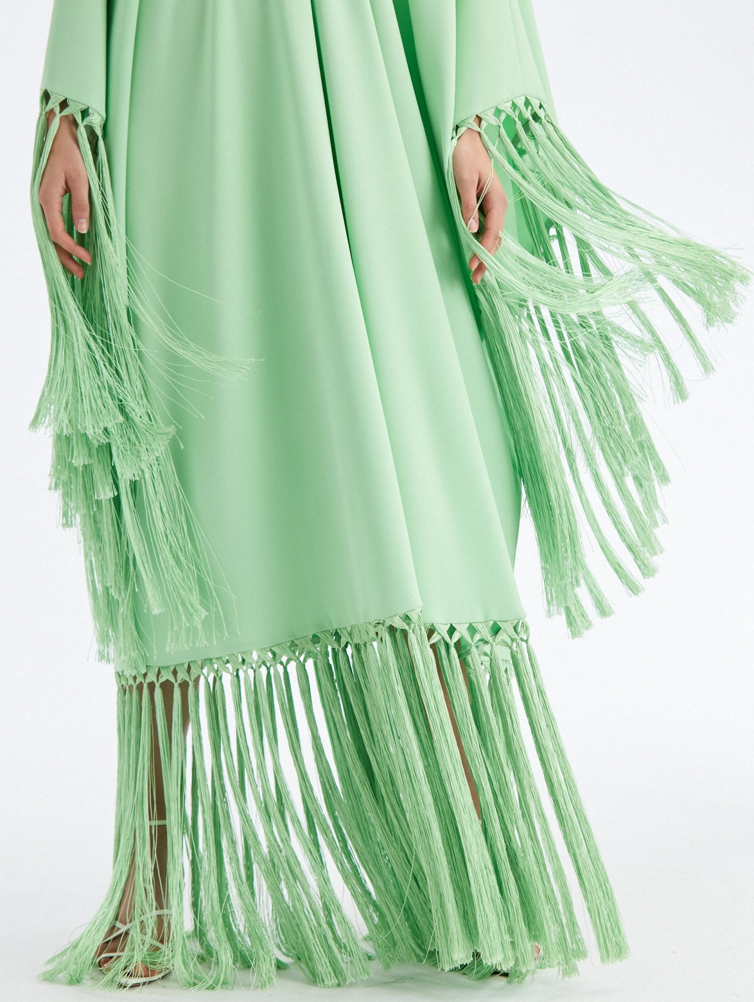 Fringe Detail Georgette Caftan 3 Fringe Detail Georgette Caftan - Image 3