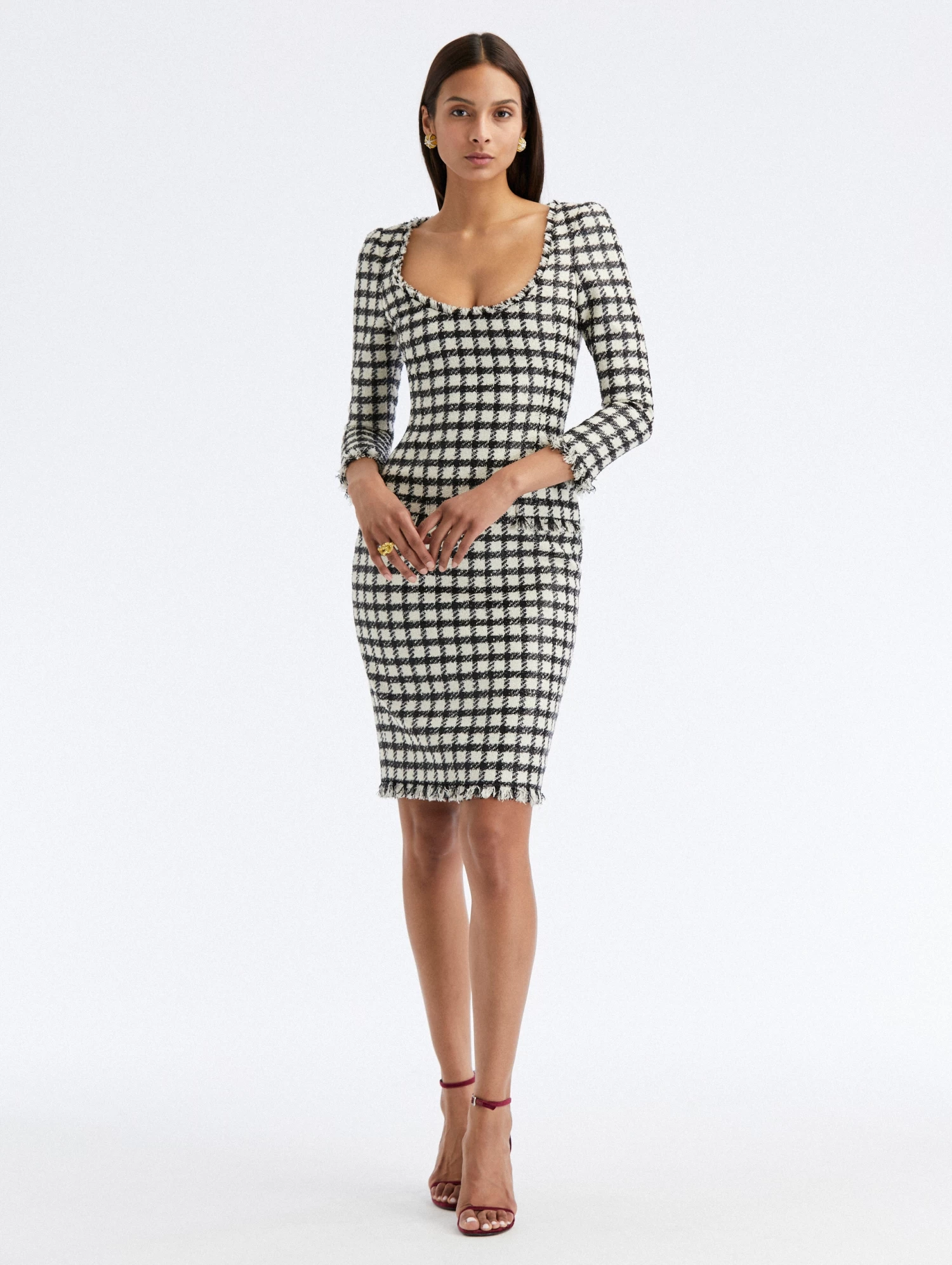 Lurex Check Tweed Dress 1 Lurex Check Tweed Dress