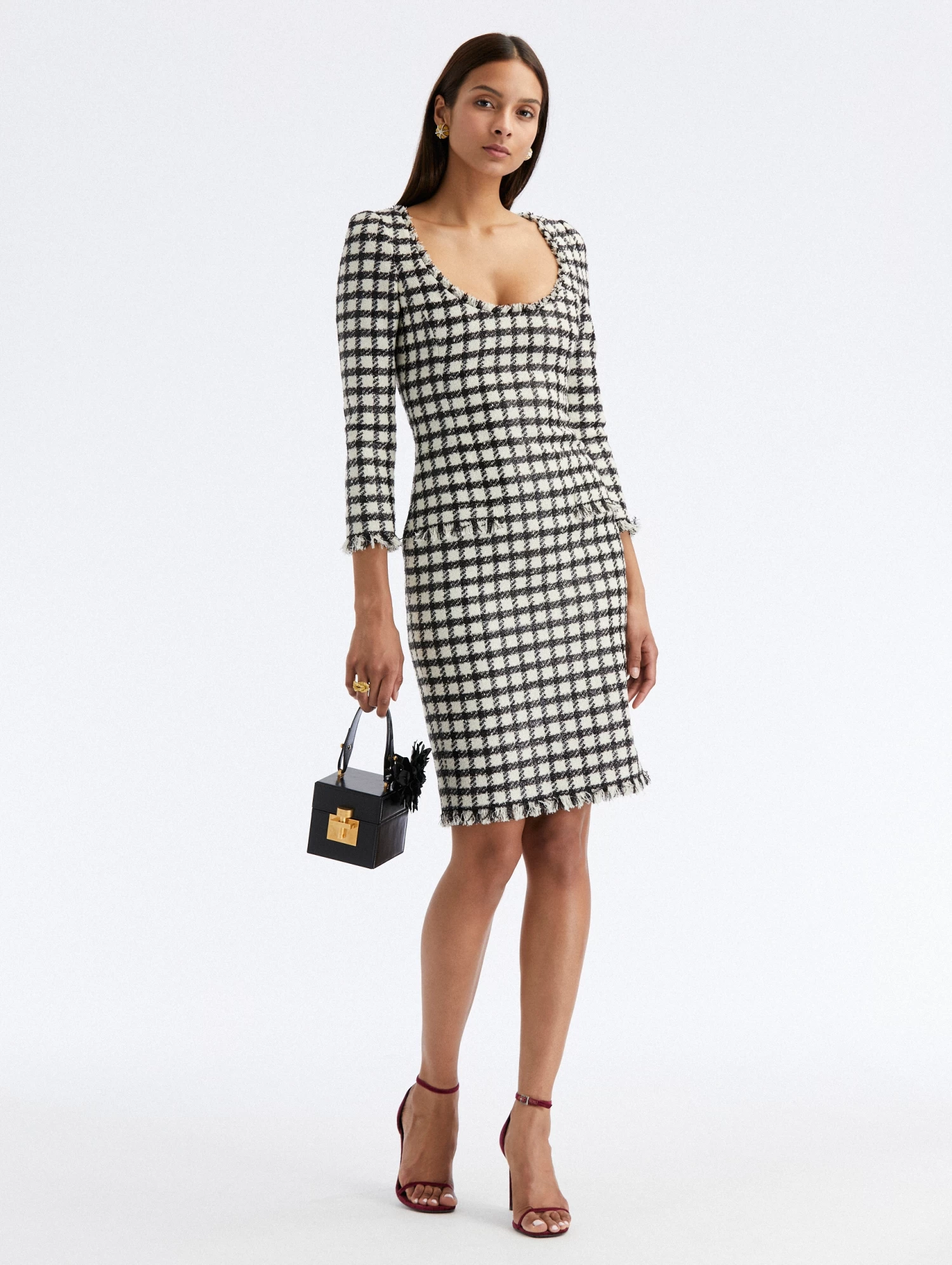 Lurex Check Tweed Dress 3 Lurex Check Tweed Dress - Image 3