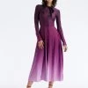 Button Front Ombré Jersey Dress