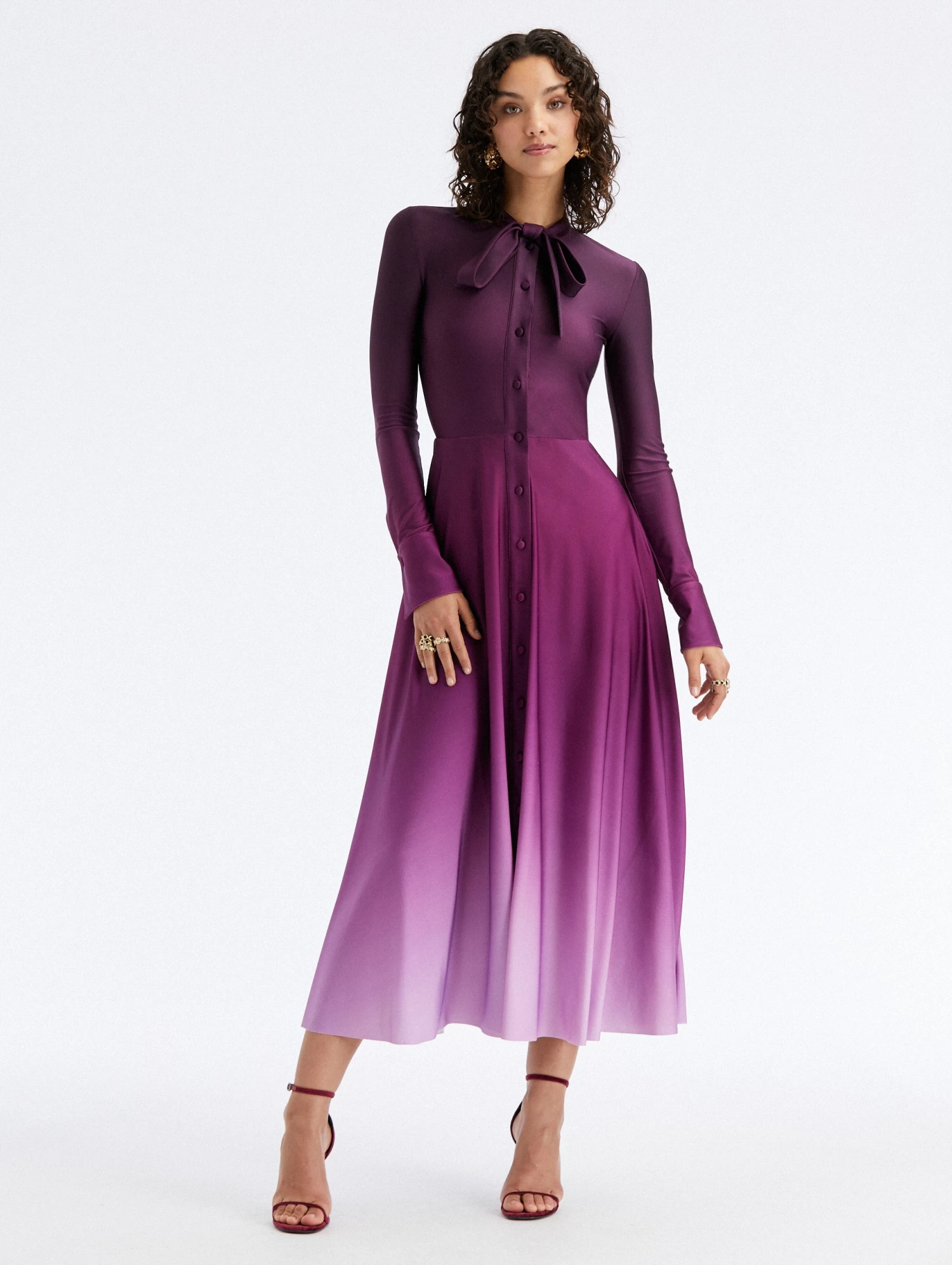 Button Front Ombré Jersey Dress 1 Button Front Ombré Jersey Dress