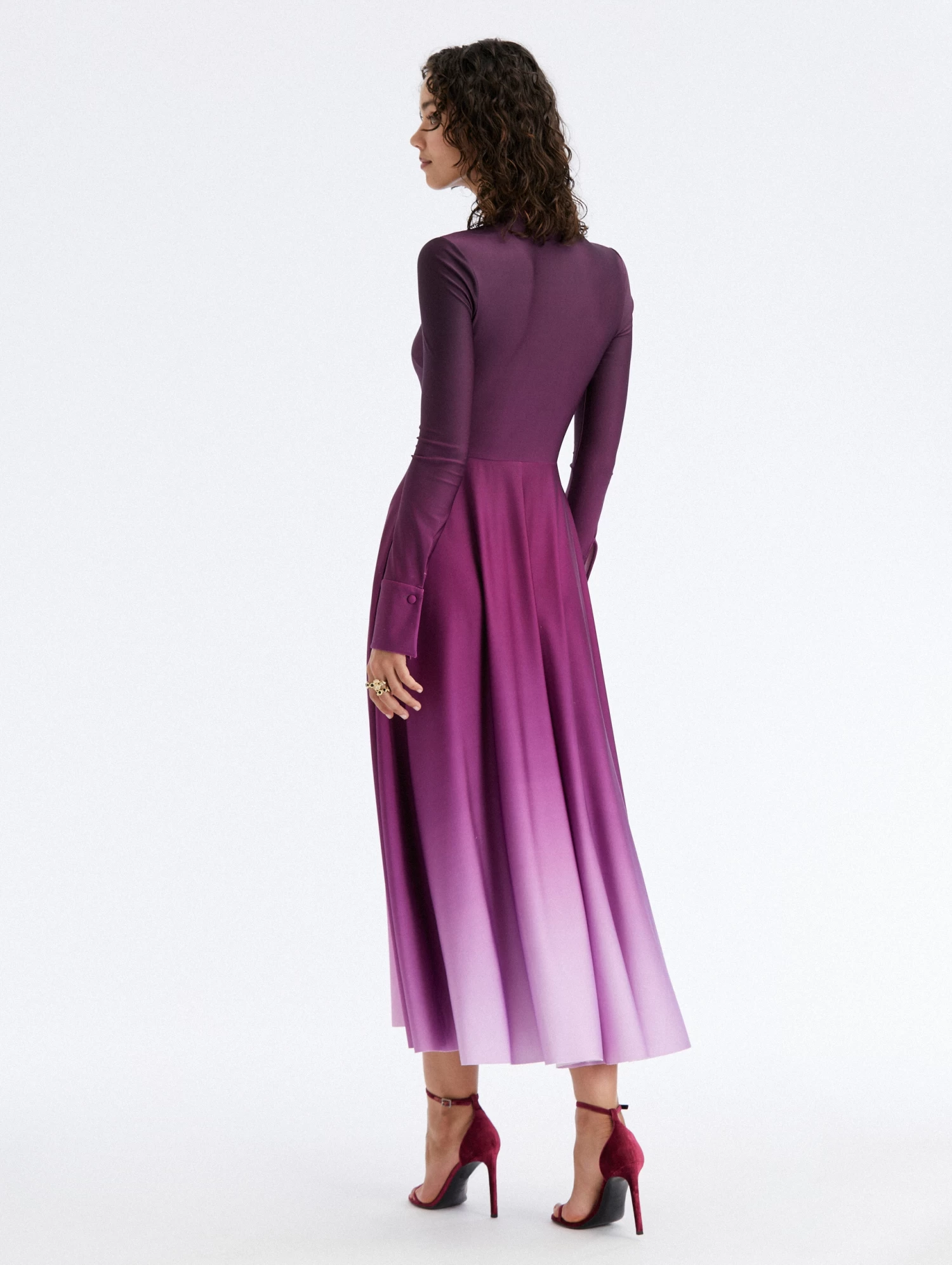 Button Front Ombré Jersey Dress 2 Button Front Ombré Jersey Dress - Image 2
