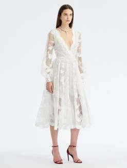 Floral Guipure Lace Scallop Dress