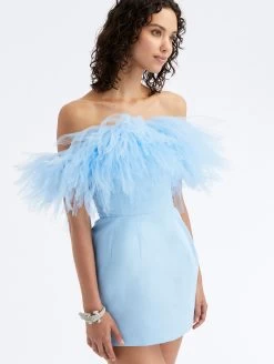 Off Shoulder Tulle Moire Faille Dress -Odlr f23683 03 Z 23PN619MOF BBY 1920x2551 1