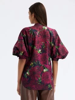 Balloon Sleeve Dahlia Cotton Poplin Blouse 6 Balloon Sleeve Dahlia Cotton Poplin Blouse -Odlr f23686 03 Z 23PN702DHN BRY 1920x2551 1