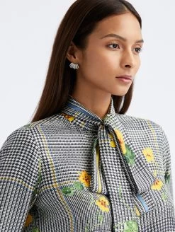 Nasturtium Plaid Tie Neck Blouse -Odlr f23689 03 Z 23PN714NPS IMU 1920x2551 1