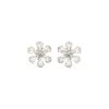 Crystal Flower Button Earrings