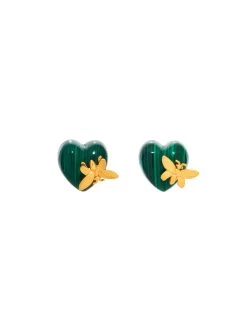 Semiprecious Heart Earrings