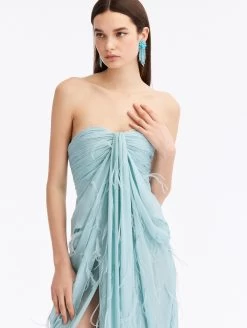 Off Shoulder Draped Feather Embroidered Gown -Odlr f23821 03 Z 23FE040SCH SGE 1920x2551 1