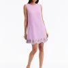 Sleeveless Crystal Scallop Shift Dress