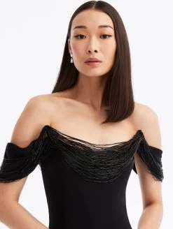 Draped Bugle Bead Pencil Dress 7 Draped Bugle Bead Pencil Dress -Odlr f23847 04 Z 23FE631HSG BLK 1920x2551 1