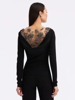 Morning Glory Crystal Cowl Neck Blouse -Odlr f23854 03 Z 23FE703HSG BLK 1920x2551 1