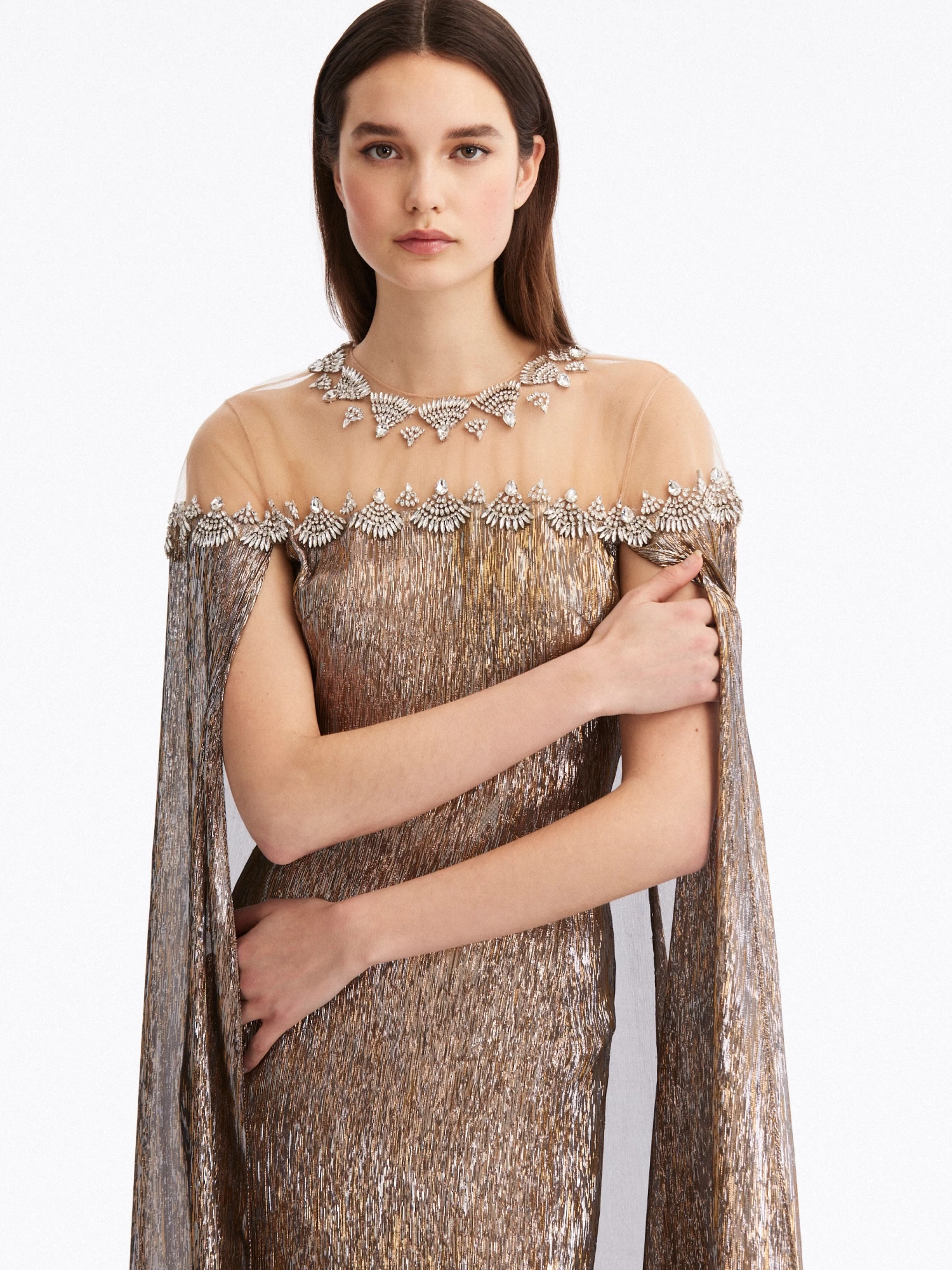 Crystal Scallop Illusion Neck Caftan 3 Crystal Scallop Illusion Neck Caftan - Image 3