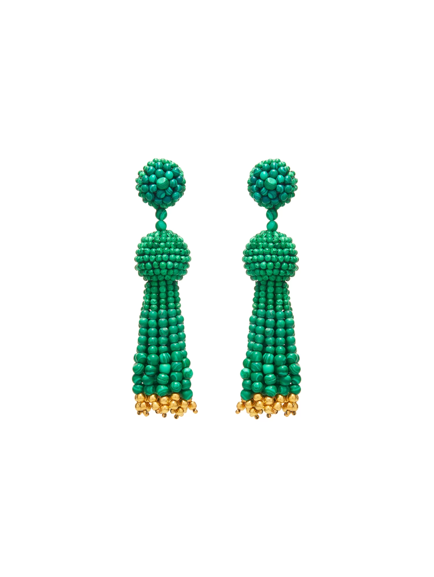 Malachite Tassel Earrings 1 Malachite Tassel Earrings