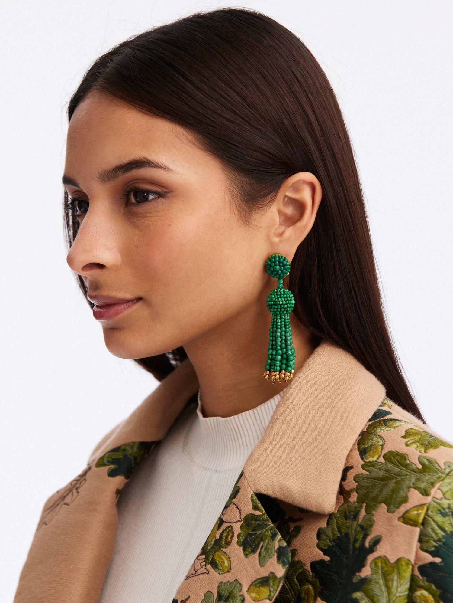 Malachite Tassel Earrings 2 Malachite Tassel Earrings - Image 2