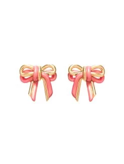 Mini Bow Two-Tone Earrings