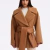 Brushed Wool Wrap Coat