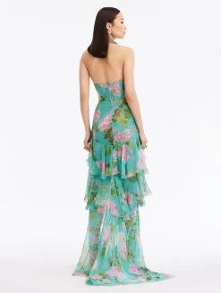 Ruffle Geranium Chiffon Gown -Odlr f24096 02 Z 23FN0372GSH PJD 1920x2551 1