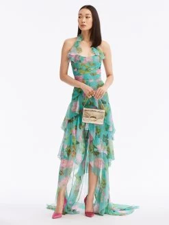 Ruffle Geranium Chiffon Gown -Odlr f24096 03 Z 23FN0372GSH PJD 1920x2551 1