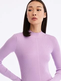 Long Sleeve Mock Neck Ribbed Pull Over 7 Long Sleeve Mock Neck Ribbed Pull Over -Odlr f24104 04 Z 23FN102CRB LAV 1920x2551 1