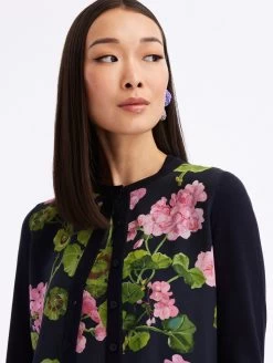 Geranium Silk Inset Cardigan -Odlr f24116 04 Z 23FN155GRN PKN 1920x2551 1