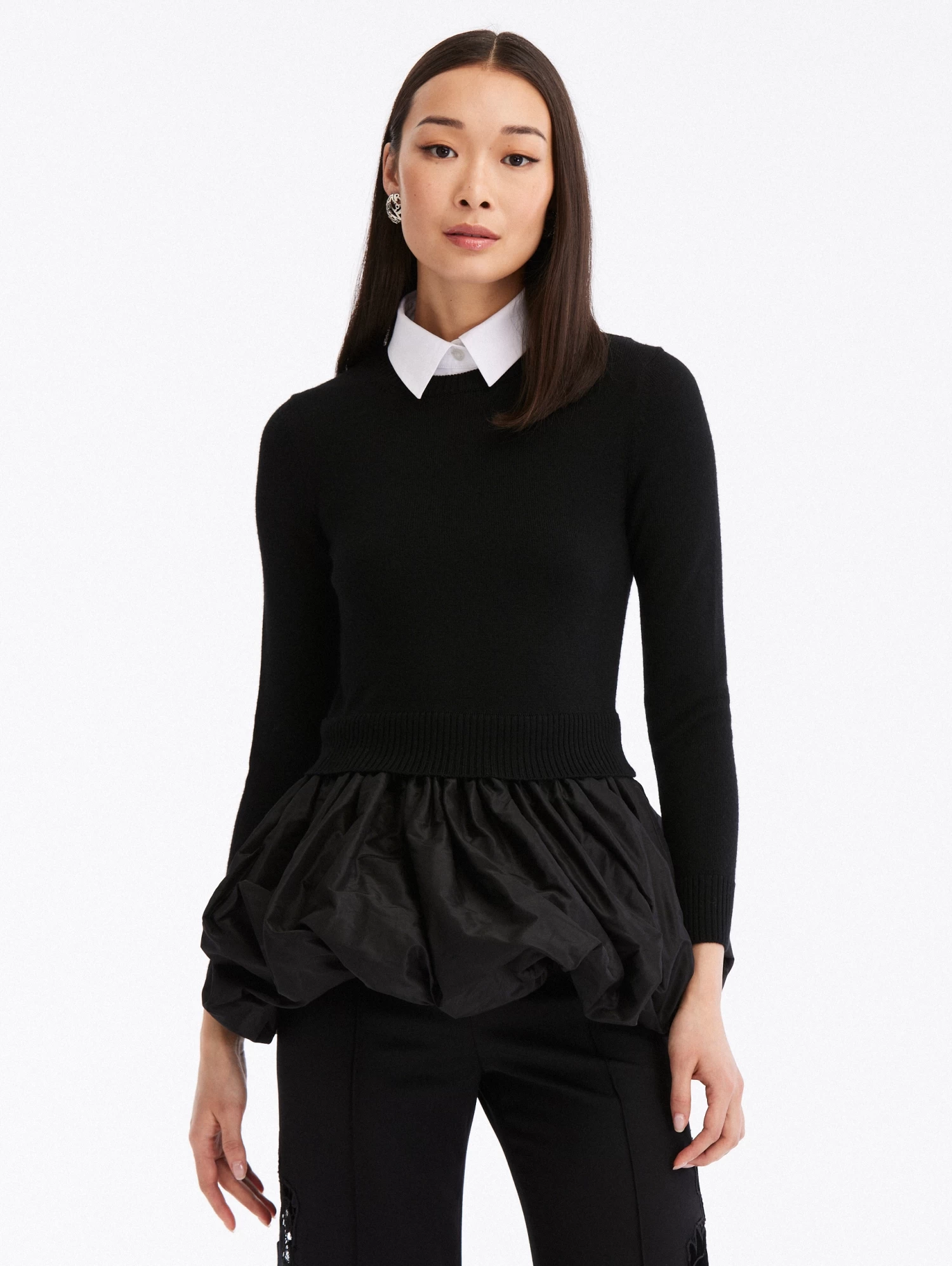 Peplum Drape Pullover 1 Peplum Drape Pullover
