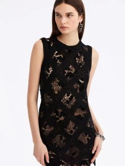 Velvet Guipure Patchwork Shift Dress 5 Velvet Guipure Patchwork Shift Dress -Odlr f24120 03 Z 23FN185PWK BLK 1920x2551 1