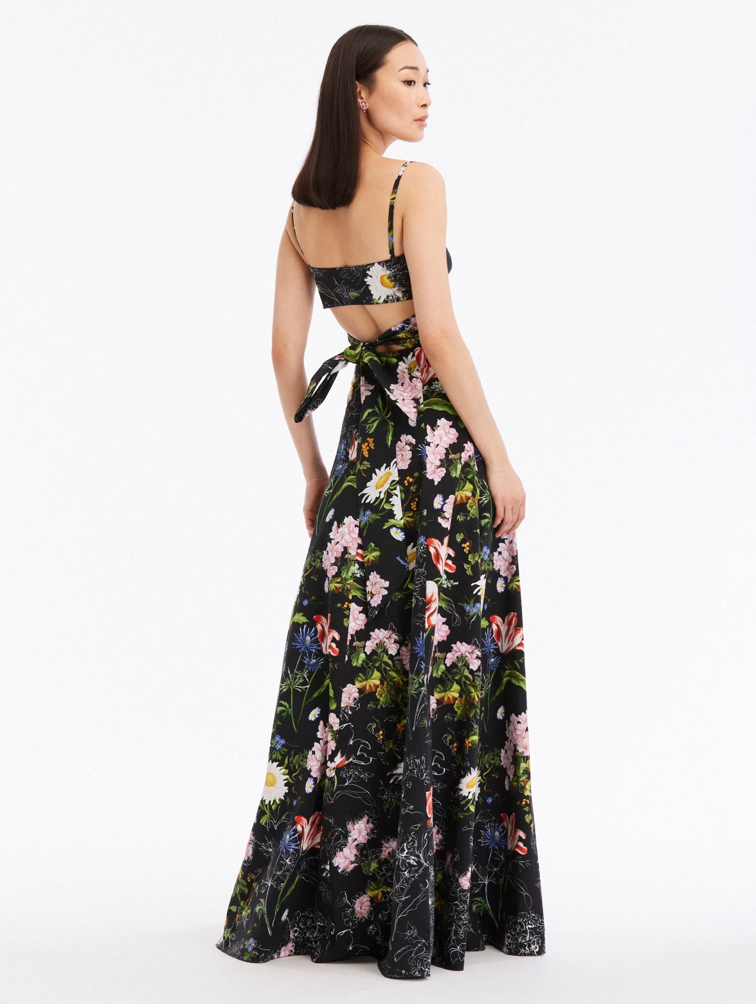 Sketched Floral Cotton Poplin Maxi Dress 2 Sketched Floral Cotton Poplin Maxi Dress - Image 2