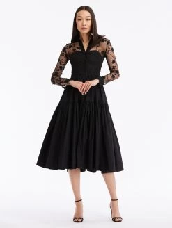 Morning Glory Guipure Midi Dress