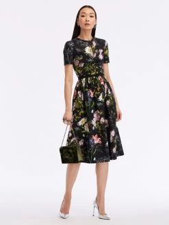 Sketched Floral Cotton Poplin Dress -Odlr f24133 03 Z 23FN229UFC BMU 1920x2551 1