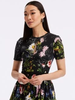 Sketched Floral Cotton Poplin Dress -Odlr f24133 04 Z 23FN229UFC BMU 1920x2551 1