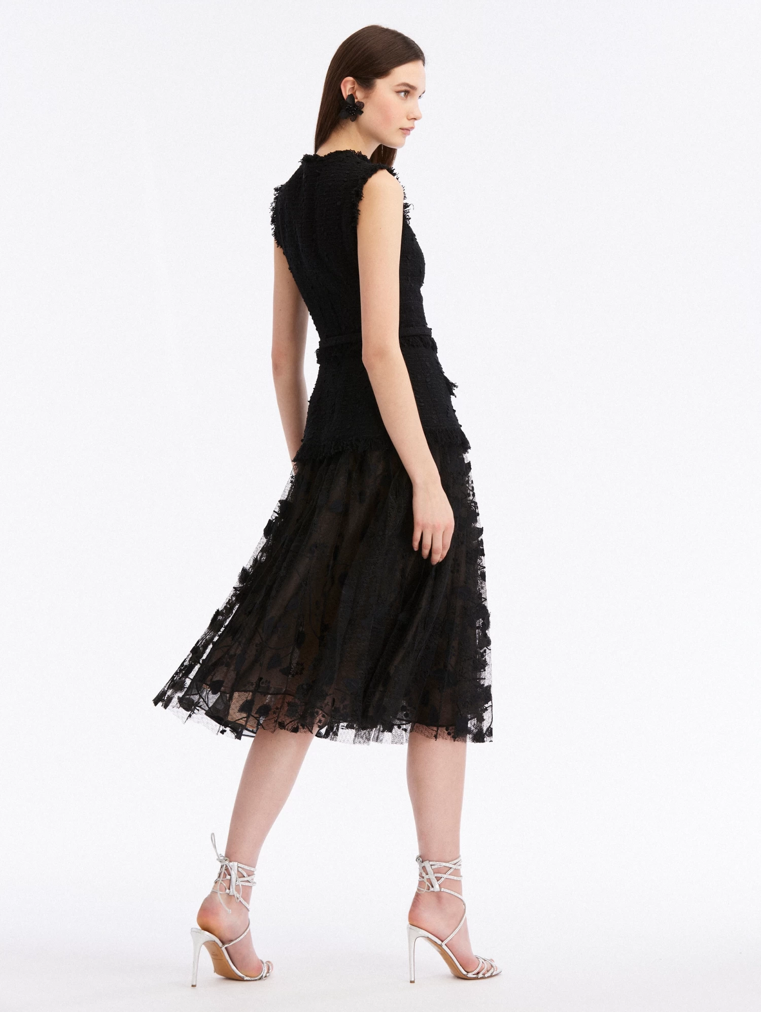 Ribbon Tweed & Velvet Guipure Dress 2 Ribbon Tweed & Velvet Guipure Dress - Image 2