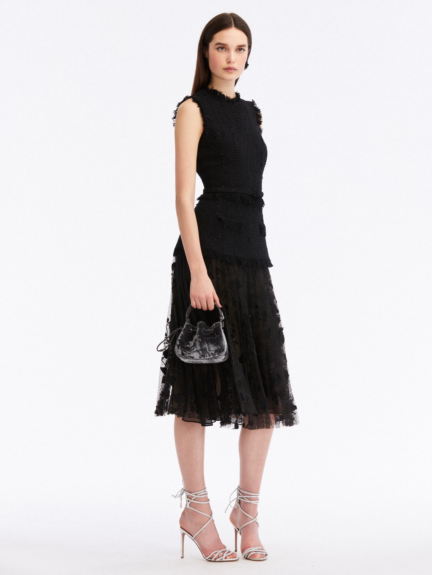 Ribbon Tweed & Velvet Guipure Dress 3 Ribbon Tweed & Velvet Guipure Dress - Image 3