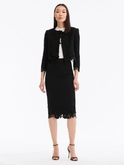 Ribbon Tweed & Velvet Guipure Pencil Skirt 8 Ribbon Tweed & Velvet Guipure Pencil Skirt -Odlr f24150 04 Z 23FN401LRW BLK 1920x2551 1