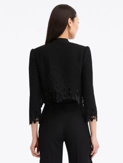 Ribbon Tweed & Velvet Guipure Jacket -Odlr f24158 03 Z 23FN505LRW BLK 1920x2551 1