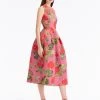 Geranium Faille Midi Dress