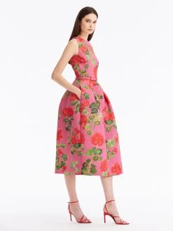 Geranium Faille Midi Dress 6 Geranium Faille Midi Dress -Odlr f24162 03 Z 23FN601GRF RGE 1913x2551 1