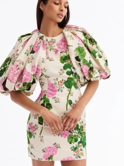 Geranium Wallpaper Cloque Mini Dress -Odlr f24167 03 Z 23FN623GWL PKM 1913x2551 1