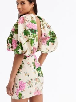 Geranium Wallpaper Cloque Mini Dress -Odlr f24167 04 Z 23FN623GWL PKM 1913x2551 1