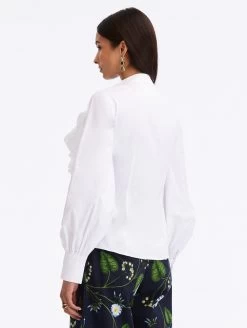 Ruffle Detail Cotton Blouse -Odlr f24170 03 Z 23FN709SRN WHT 1920x2551 1