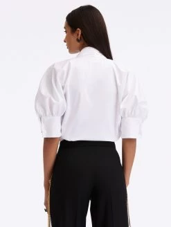 Tie-Neck Cotton Blouse 6 Tie-Neck Cotton Blouse -Odlr f24171 03 Z 23FN710SRN WHT 1920x2551 1